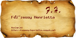Füzessy Henrietta névjegykártya