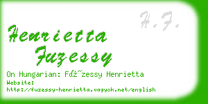 henrietta fuzessy business card